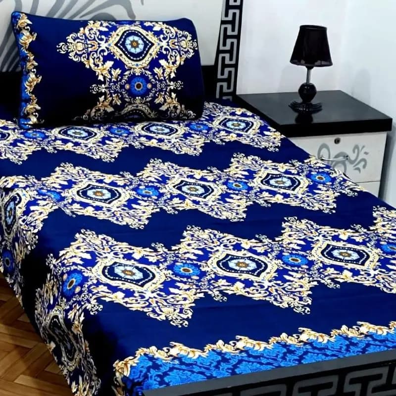 2 PCs printed cotton bedsheets.
