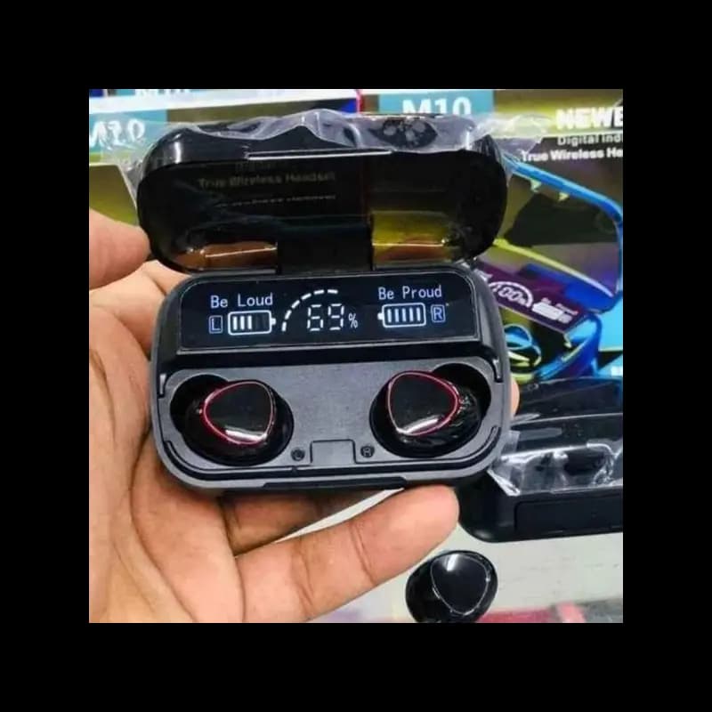 Black Long-Lasting Battery With Fast Charge Earbuds