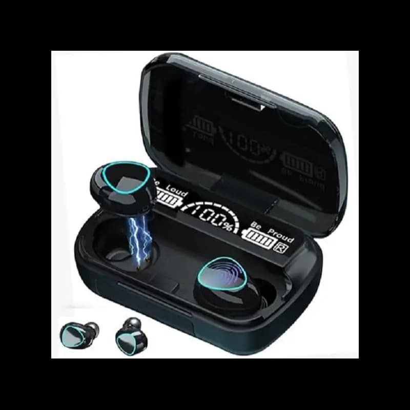 Black Long-Lasting Battery With Fast Charge Earbuds