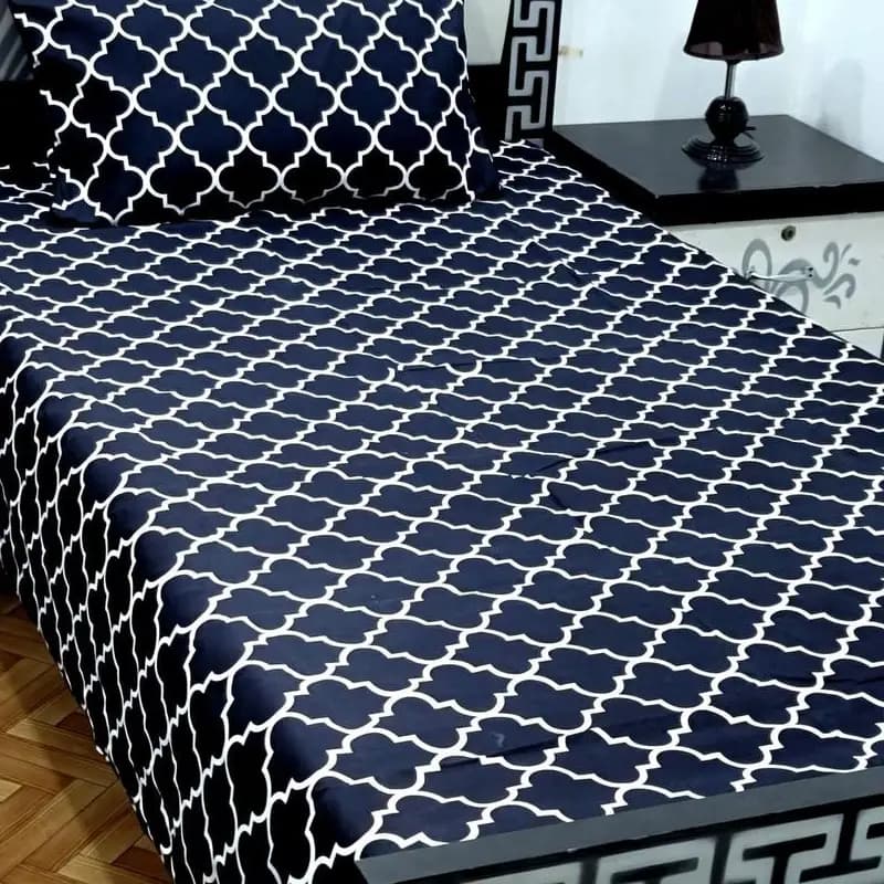 2 PCs printed cotton bedsheets.