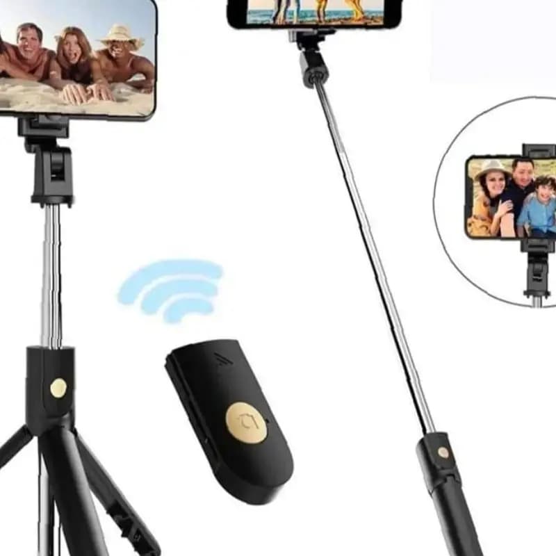 Foldable selfie Stick with LED light.