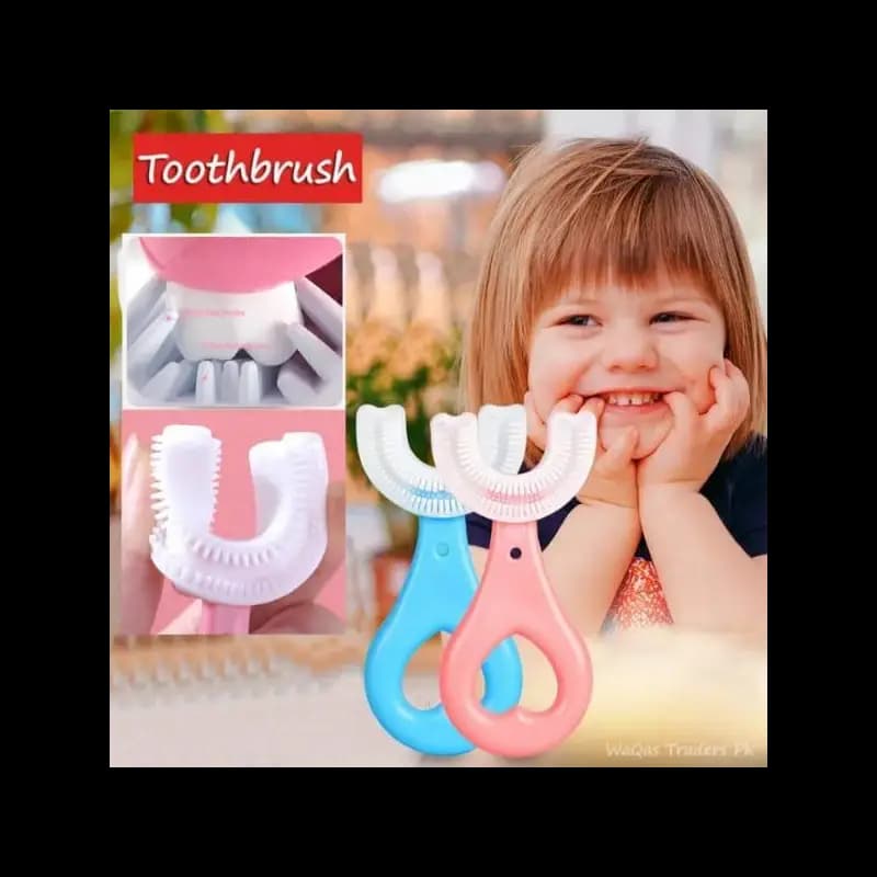 Silicon u shaped toothbrush for kids, pack of 3
