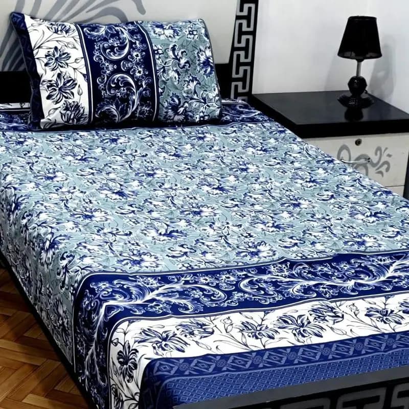 2 PCs printed cotton bedsheets.