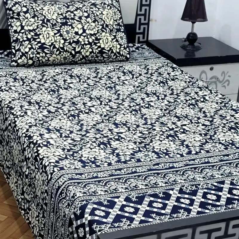 2 PCs printed cotton bedsheets.